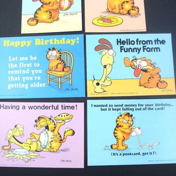 6 Vintage GARFIELD Postcards 1970s New Old Stock - Picture 12 of 12